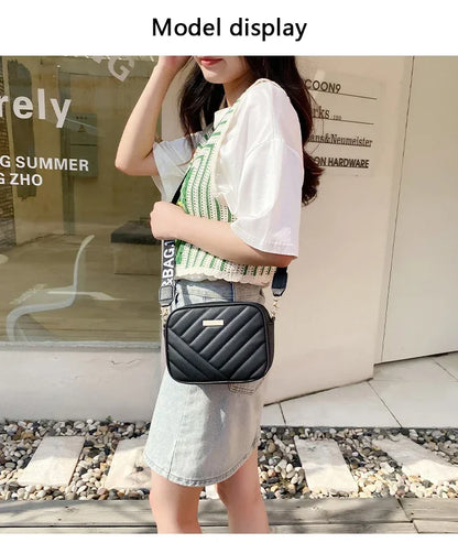 Minimalist Mini Fashionable Quilted Crossbody Bag Wallet, Trendy PU Shoulder Bag, WOMEN'S Casual Handbag and Mobile Phone Wallet