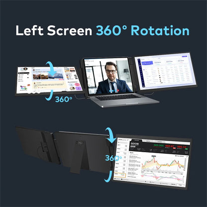 Rospider 15.6 Inch Dual Screen Extender Display FHD IPS Triple Expandable Monitor High Definition for Laptop Productivity