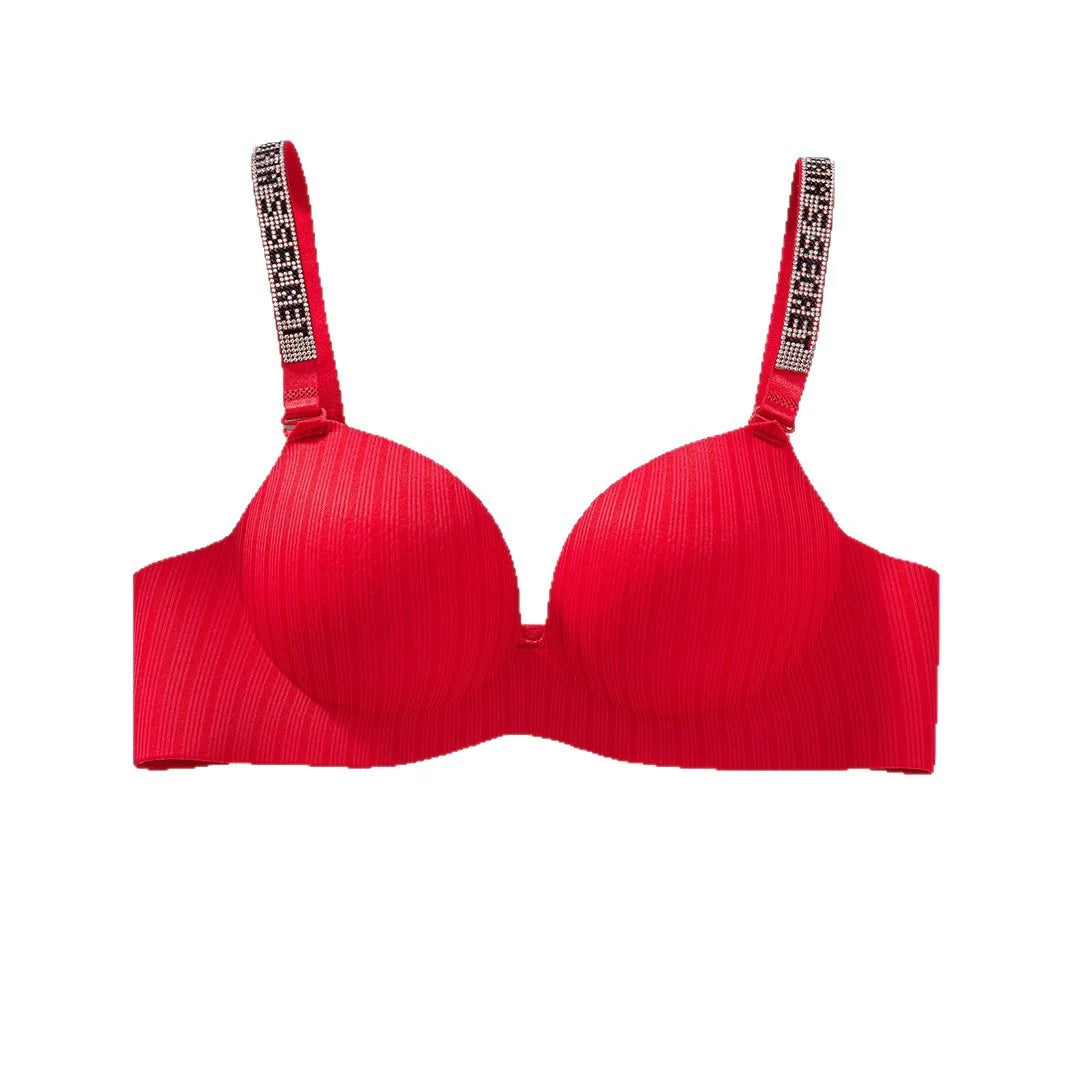 Shantou Seamless Bra Nylon Fabric Comfortable No Steel Ring Strap Underwear Women Gather Small Chest Look Big Sexy Bra