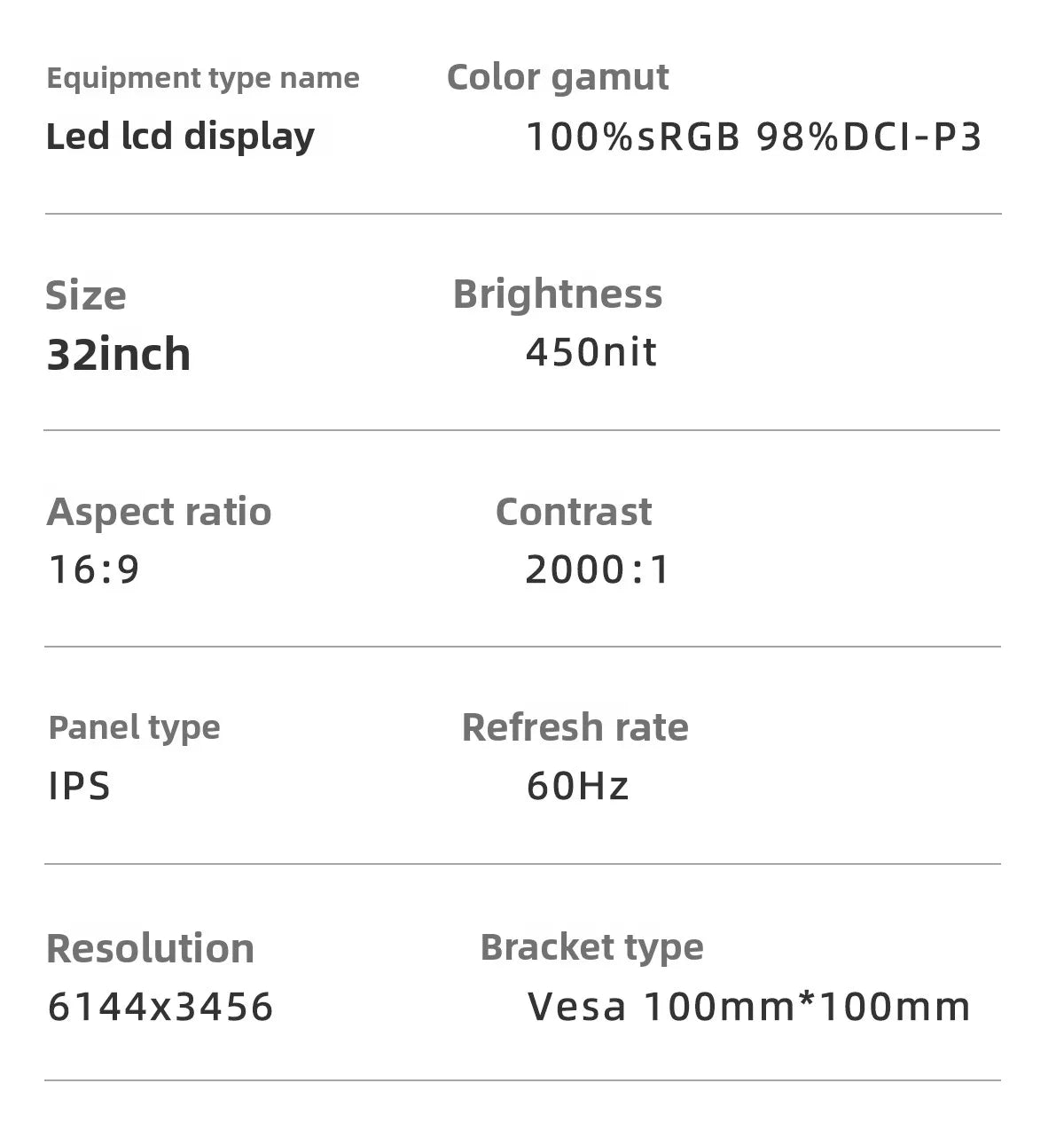 6K/4K monitor 32 ,27inch bezel MAC high definition external gaming computer LG mirror screen design photography vertical screen