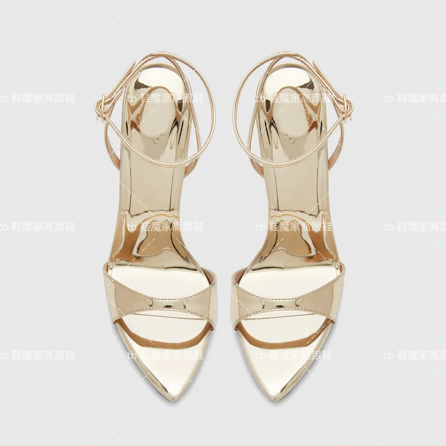 2025 new sexy high-heeled shoes with pointed toes exposed, straight buckle strap, thin heel sandals, women's fashion shoes