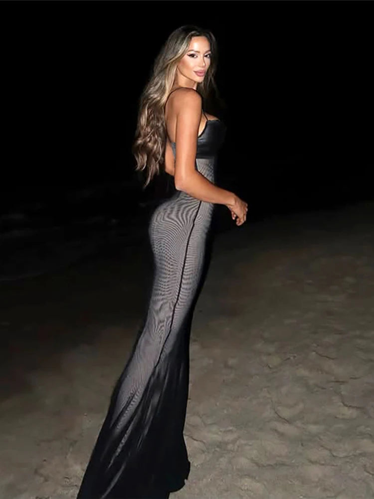 Nibber Sleeveless Patchwork Leather Dress Women Wrap V-Neck Backless Skinny Clubwear Double Deck Summer Midnigh Party Vestidos