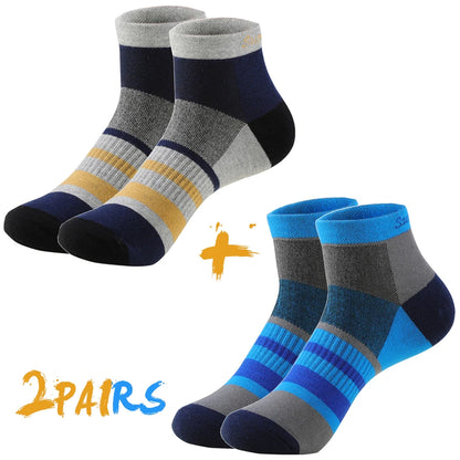 2 Pairs/Lot Running Socks Men Sport Outdoor Casual Cotton Red Stripes Compression Black Colorful Sock Male Gifts 21 Colors