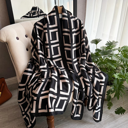Luxury Brand Scarf Spring Summer Women Beach Sunscreen Fashion Party Shawl China Quality Silk Lady Popular Print Scarves Hijab