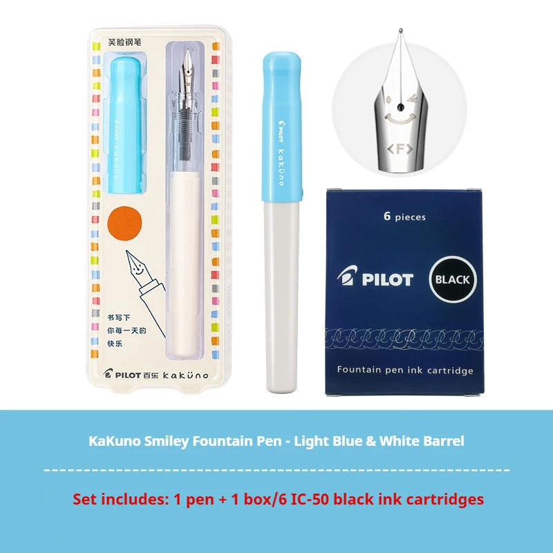 PILOT Kakuno Transparent Demo Student Fountain Pen,FKA-1SR Best for Practice,Calligraphy Available in EF/F/M Nibs Fun&Functional