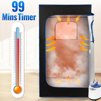Portable Steam Sauna Personal Full Body Sauna Spa for Home Relaxation,4L1500 Watt Steamer Remote Control Portable Chair