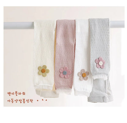 Girls Leggings Kids Hollow Out Pants Summer Children's Clothing Pencil Pants Flower Trousers Korean Style