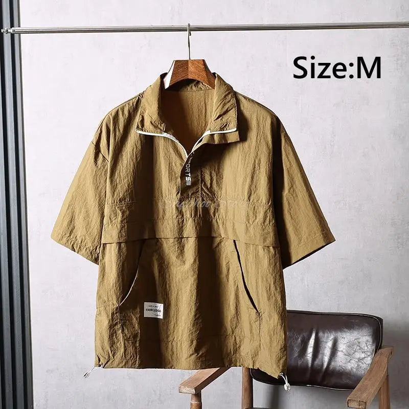 M/L/XL/2XL/3XL Pet Groomer Lapel Work Clothes Unisex Summer Salon Hairdressers Wrap Short Sleeves Barber Shop Gown Uniform