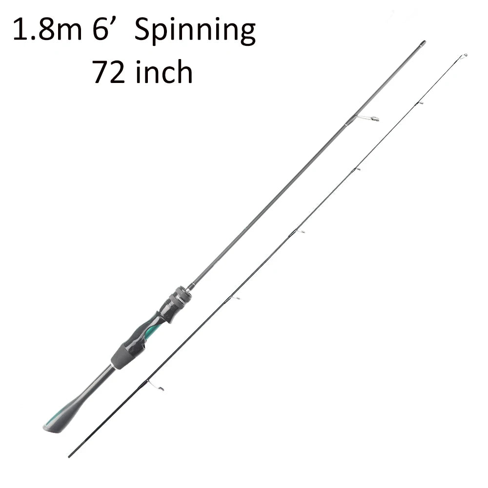 FISHINGFANS ORCA ULTRALIGHT UL SOLID TIP TAPERED HANDLE TROUT LAKE RIVER SPINNING CASTING FISHING ROD