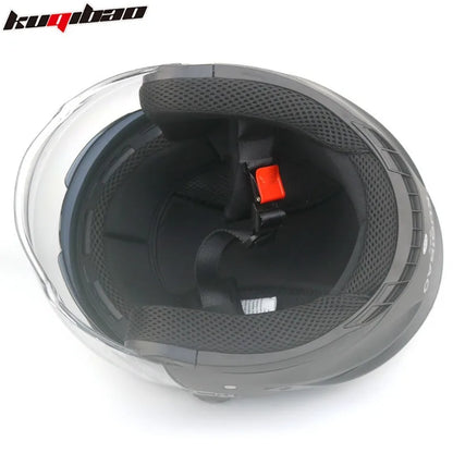 HOT KUQIBAO Bluetooth Motorcycle Helmet 3/4 Open Face, Dual Visor, ABS Shell with Noise Control & Ventilation & Removable Liner