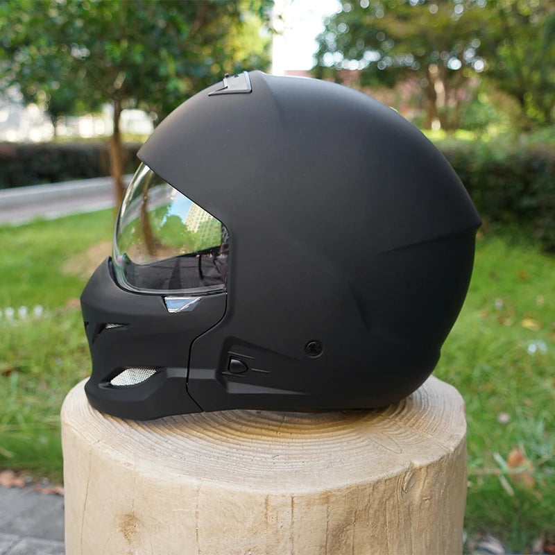 Scorpion Retro Motorcycle Helmet Removable Front Module Transparent Lens M L XL XXL Sizes Available for Motorbike Safety Gear