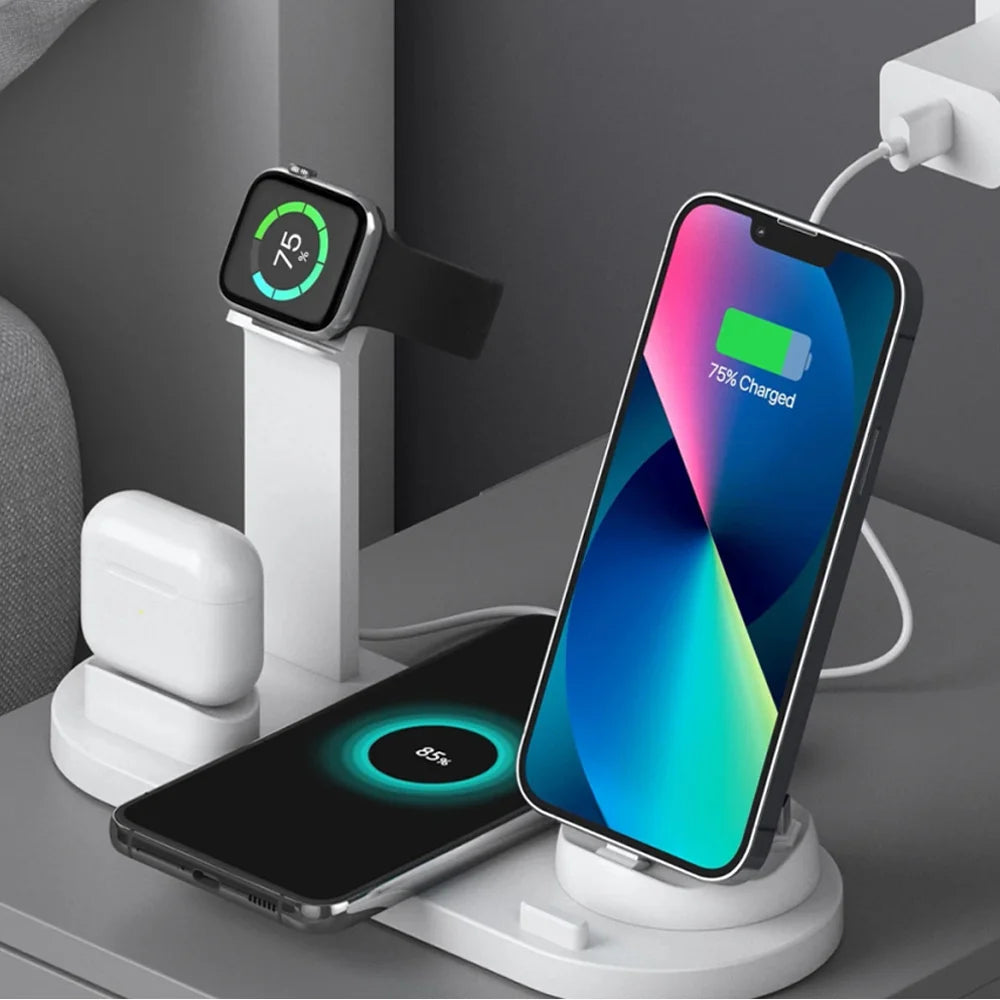 30W 7 in 1 Wireless Charger Stand Pad For iPhone 17- 11 XR Apple Watch Airpods Pro iWatch 8 7 6 Fast Charging Dock Station