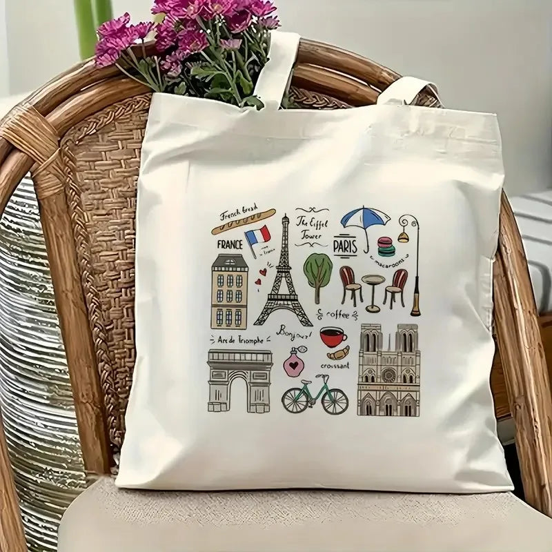 Paris Travel Tote Bag for Women Shoulder Bag with Eiffel Tower  Bag Travel Bag Parisian Themed Design Sturdy Construction
