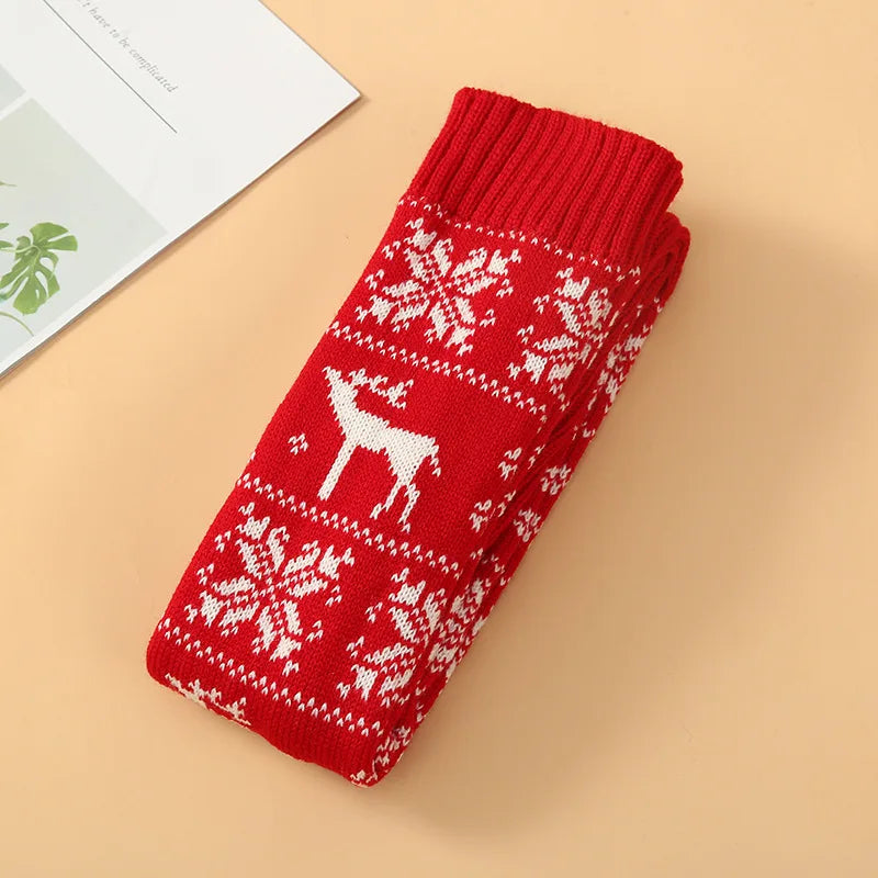 Christmas Socks for Women 2025 Limited Edition, Reindeer Snowflake Over The Knee Long Socks, Warm Festive Party Floor Socks