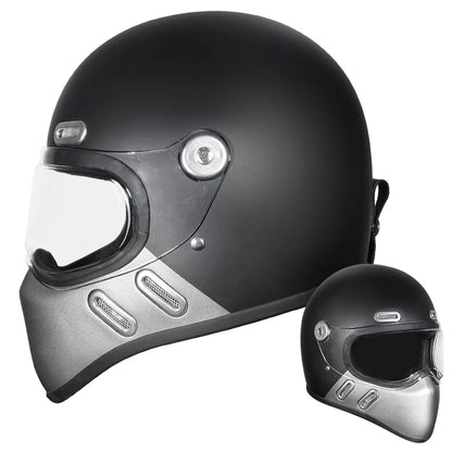 Carbon Fibre Motorcycle Helmet Full Face Retro Motorbike Helmet Men Women Cascos Para Moto Capacete Casco Moto For Harley DOT