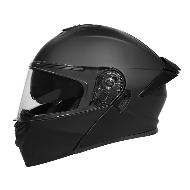 Personalized off-road motorcycle helmet with stylish dual lenses for both genders, DOT-certified and ABS material