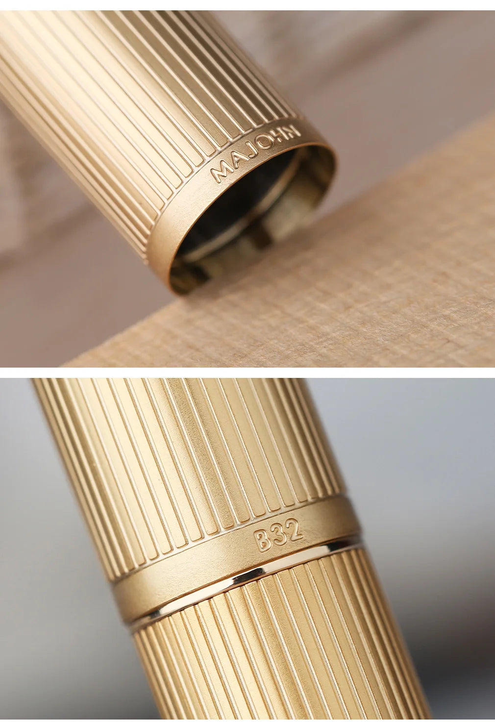 Limited MAJOHN B32 Metal Strive Piston Fountain Pen with Butterfly F Tip Student Adult Iridium Writing Ink Pen Office Supply