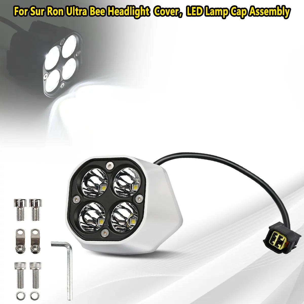 Front Headlight Cover LED Front Light Lamp Cap Assembly Electric Bike Motor Off-Road Accessories For Sur Ron Ultra Bee 2023 2024