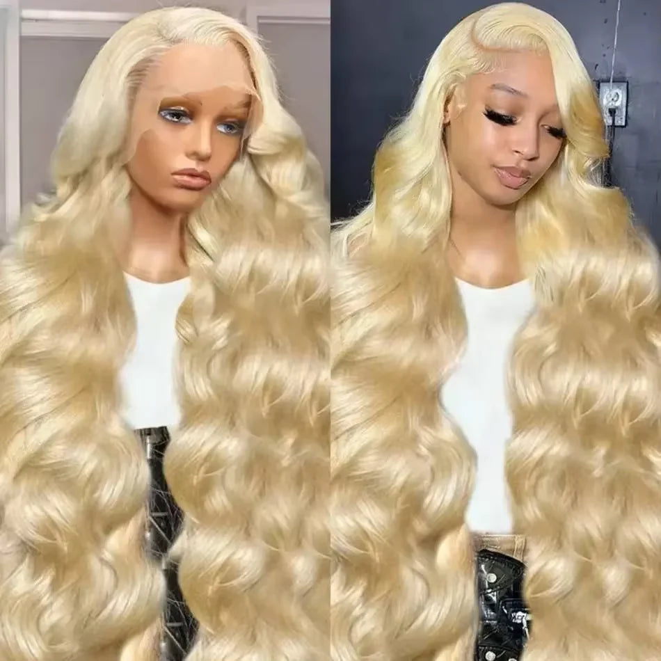 613 13x6 Lace Front Wig Human Hair 30 Inch HD Lace Frontal Wig Blonde Body Wave Lace Front Wigs Human Hair Pre Plucked Baby Hair