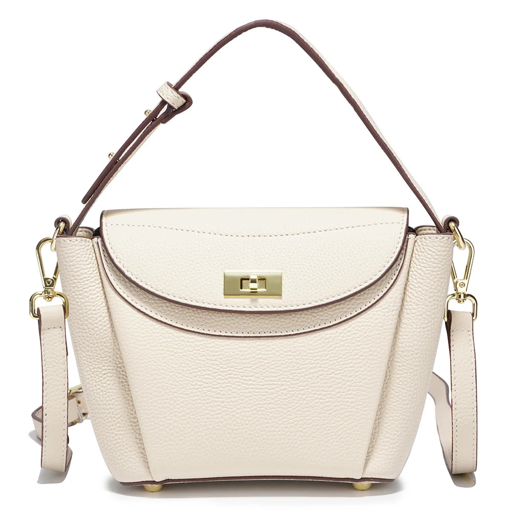 Zency Luxury Genuine Leather Tote Bag For Women Elegant High End Bag Shoulder Crossbody Handbag Top Handle Bags Noble Purple Bag