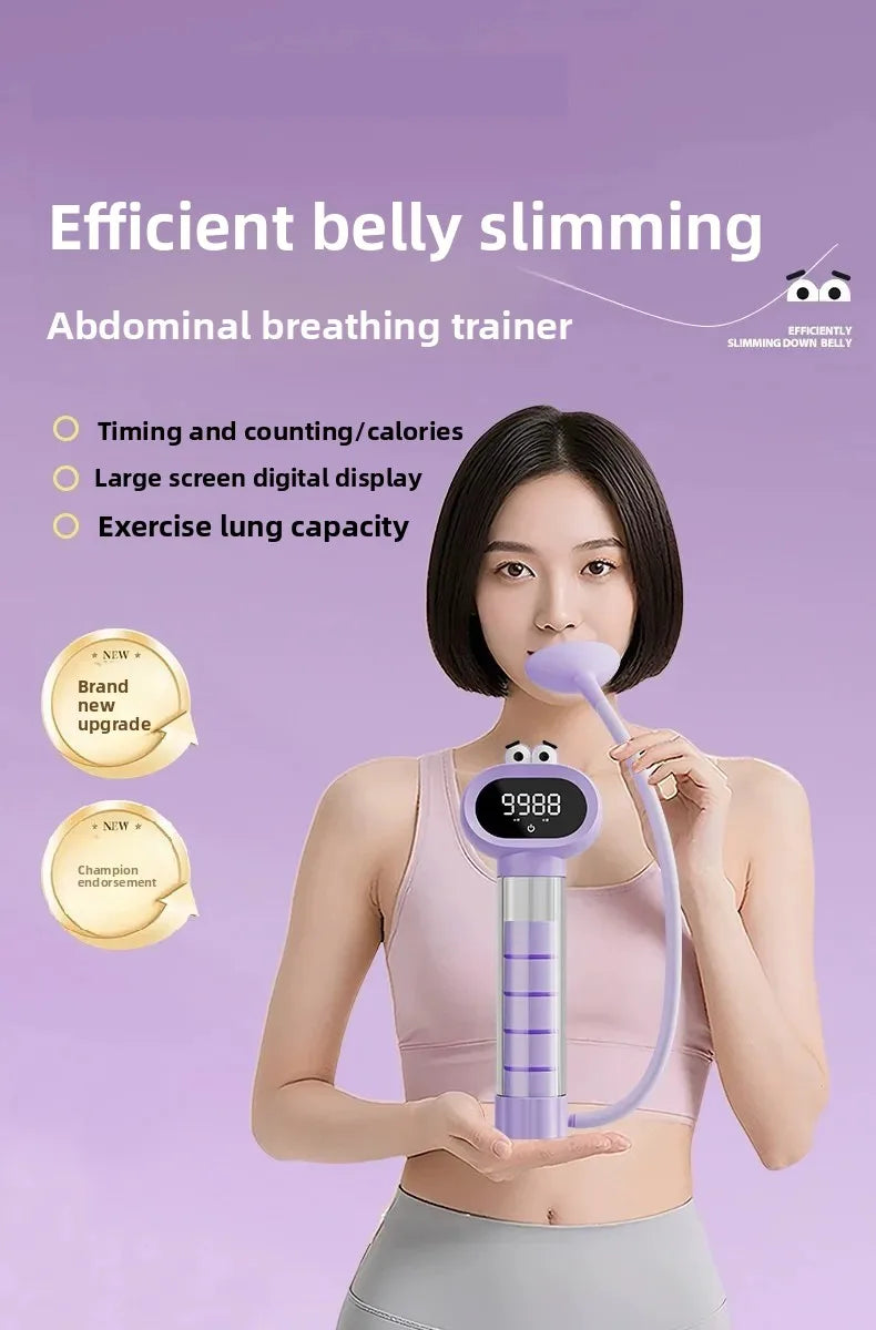 Breathing Trainer Device Adjustable Resistance Portable for Home Gym Fitness Core Strength Lung Capacity Enhancement Athletes