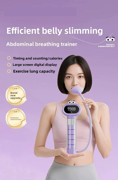 Breathing Trainer Device Adjustable Resistance Portable for Home Gym Fitness Core Strength Lung Capacity Enhancement Athletes
