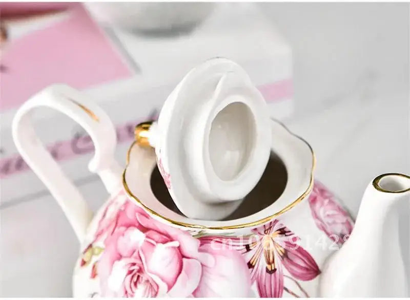 400ML European Bone Coffee Teapot English Afternoon Tea Set Kettle Pot Resistant High-Grade Porcelain Heat China Teapot Pot
