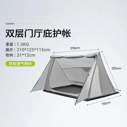 Camping Single Layer Two Person Tent Shelter 2 In 1 Windproof Light Weight Tent (No Poles)