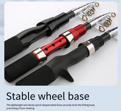 1.15m Portable Mini Telescopic Short Spinning Fishing Pole Pocket Travel Fishing Rod For Saltwater Freshwater Fishing Accessorie
