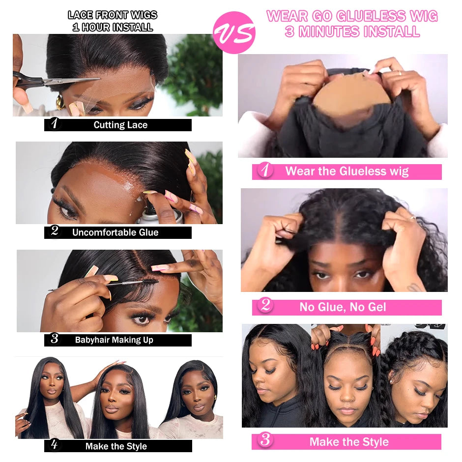 Wear And Go Glueless Human Hair ISEE Brazilian Straight Highlight Wig 6x4 HD Lace Glueless Preplucked Human Wigs Ready To Go