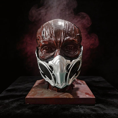 Mortal Kombat Mask Cosplay Sub-Zero Scorpion Half Face Resin Masks Halloween Carnival Dress Up Party Costume Props Deluxe