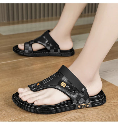 Men's high-quality beach shoes summer outdoor casual flip-flops sandals soft-sole non-slip comfort fashion dual-purpose slippers