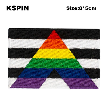 Nonbinary Bear Pride Asexual Gender Fluid Flag Transgender Pride Embroidery Patches Iron on Patch Saw on Patches