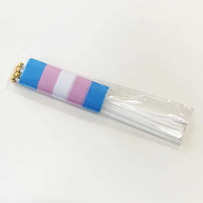 10 Pack Handheld Transgender Flag LGBT Trans Pride Banner 14x21cm With Small Stick Flagpole For Decoration Celebration Parades