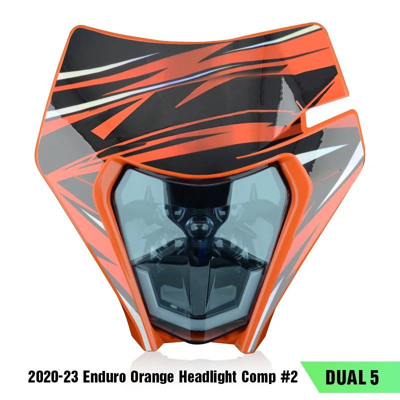 PowerZone Motorcycle LED Headlight Headlamp Head Lights Supermoto Fairing For KTM EXC SXF MX Dirt Bike Enduro LED Headlight