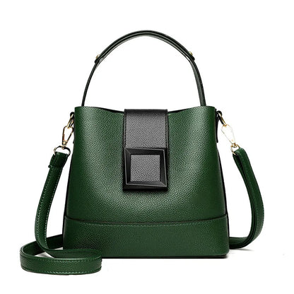 Elegant Solid Color Bucket Bag with Adjustable Shoulder Strap Versatile Crossbody Handbag for Women, Lightweight with Zipper.