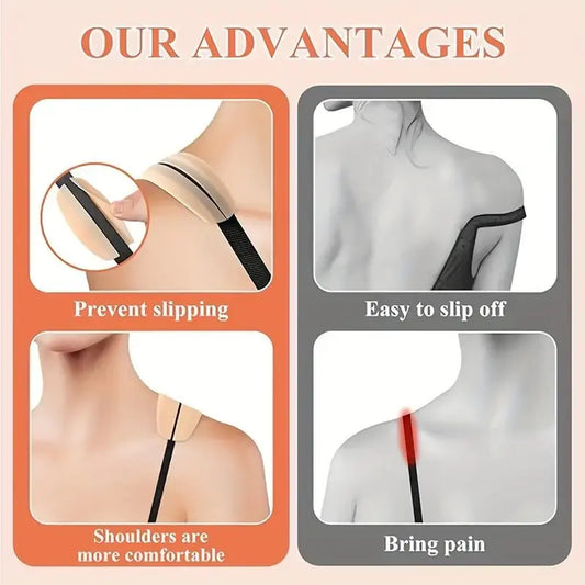 Underwear Shoulder Strap with Anti Slip Pads Odorless Invisible Traceless Fixator Bra Anti Drop Yoga Sports Bra Shape Correction