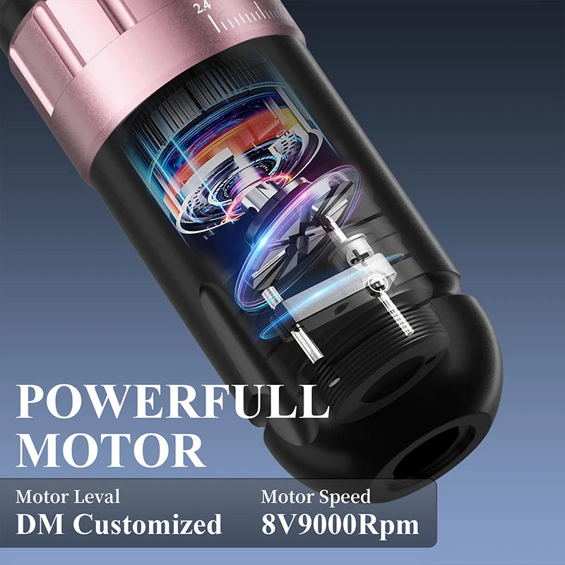 DM Venom 2.4-4.2MM Stroke Wireless Tattoo Machine LED Large Touch Screen 2300mAh Battery Suitable for Permanent Body Art