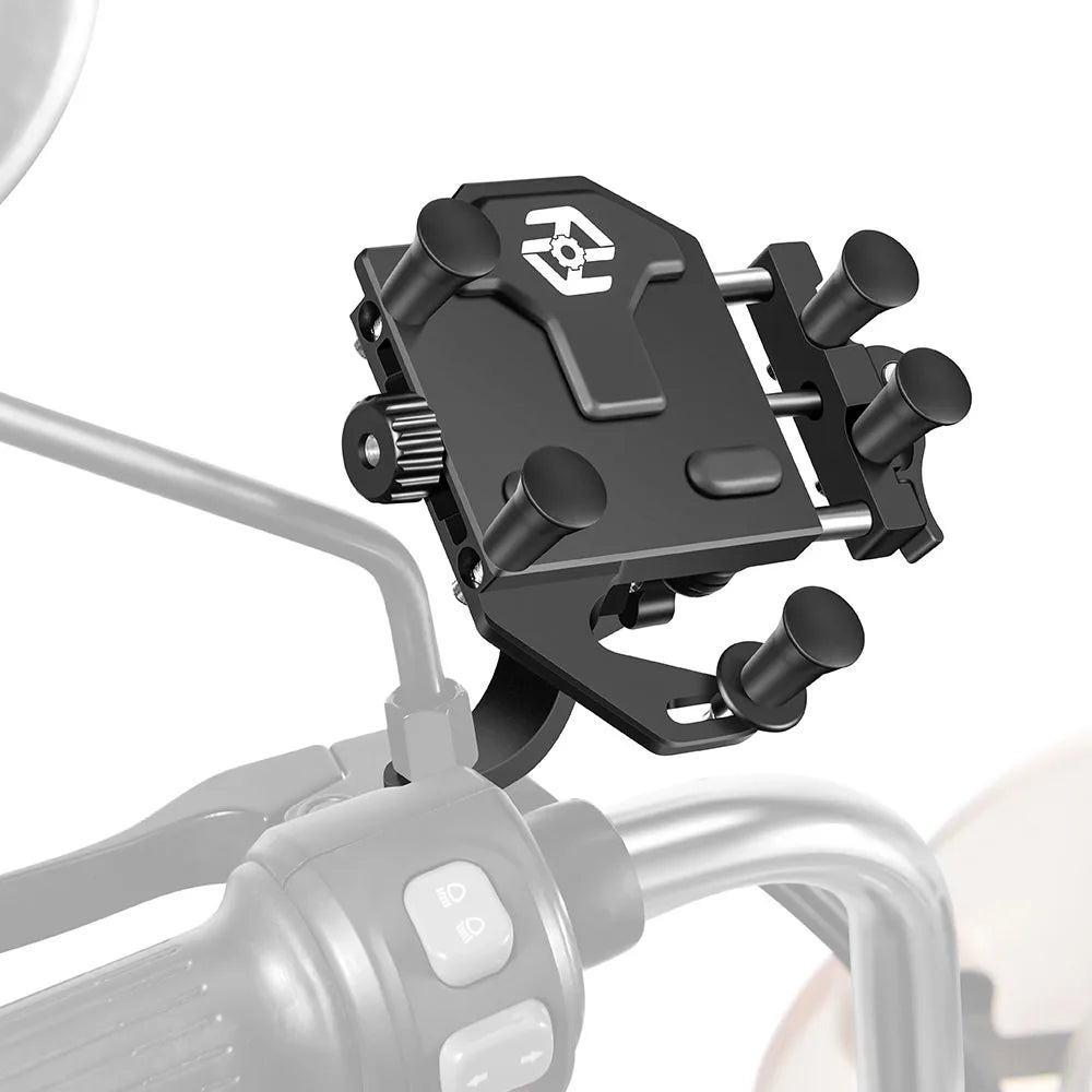New Motorcycle Phone Holder Universal Alloy Shock-Absorbing Motos Bike Handlebar Navigation Bracket 360° Rotary Adjustable Stand