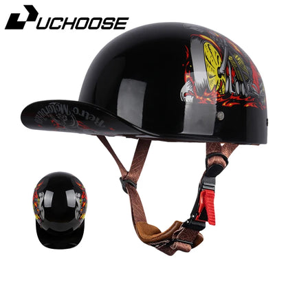 Adult Open Face Summer Retro Motorcycle Vintage Half Helmet Baseball Cap Helmets Children Riding Motocross Men Women