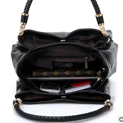 Women's Bag Large Capacity Tote Daily Commute Women's Shoulder Bag Crocodile Print Bright Face Handbag Shopping Women's Handbags