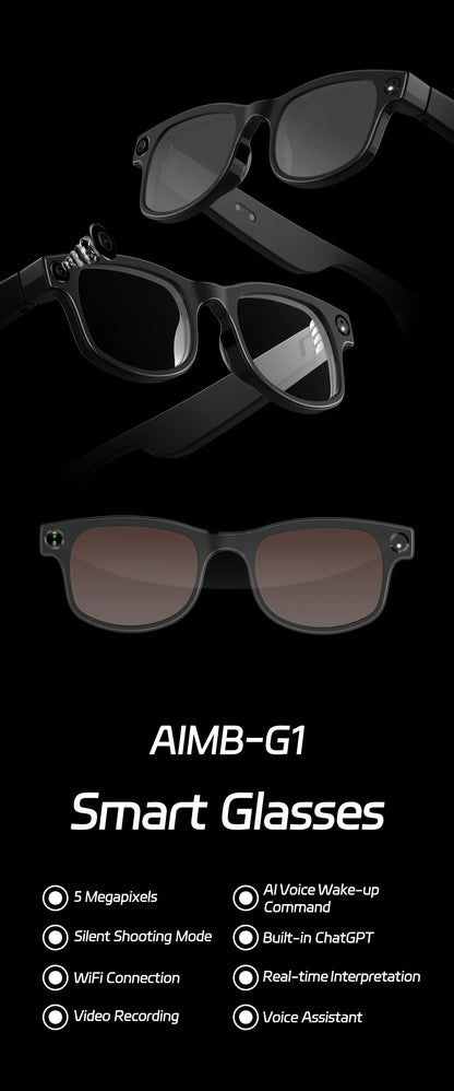 500W AI Smart Camera Sunglasses 3in1 lens ChatGPT Translation Voice Control WiFi Bluetooth HD1080P Shooting Intelligent Glasses