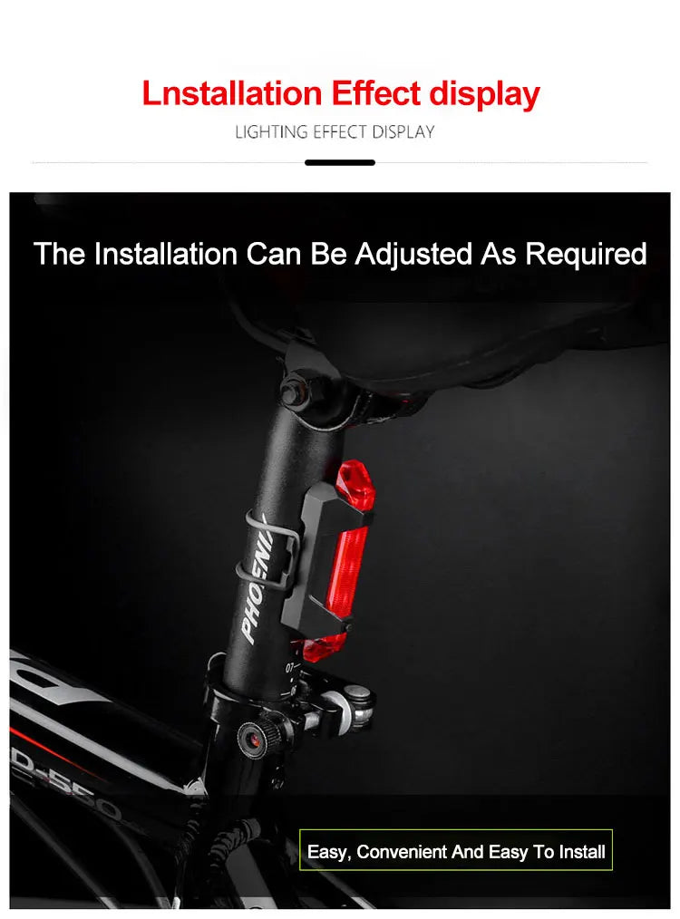 USB Rechargeable Bicycle Lights Bike Safety Warning Lamp Outdoor Waterproof Cycling Flashlight For Mountain And Road Bikes