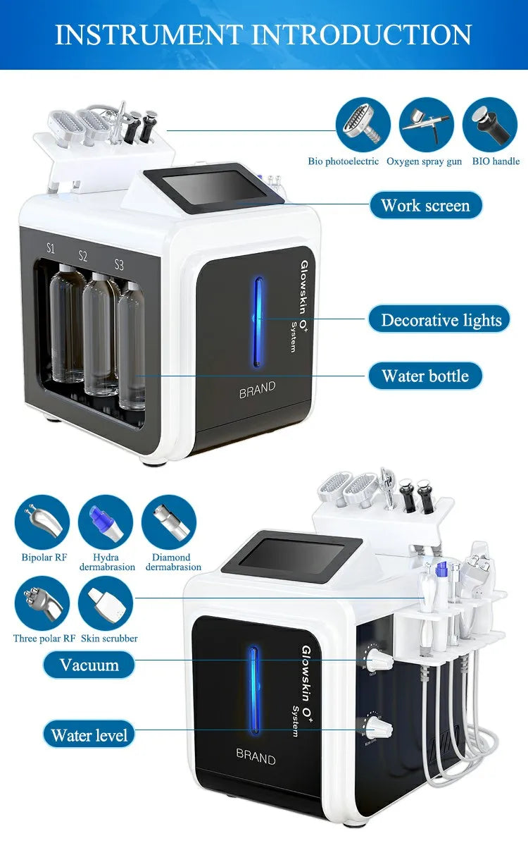 10 in 1 Multifunction Hydro Dermabrasion Cold Hammer Diamond Dermabrasion Oxygen spray dead skin Remove SPA Beauty Salon Device