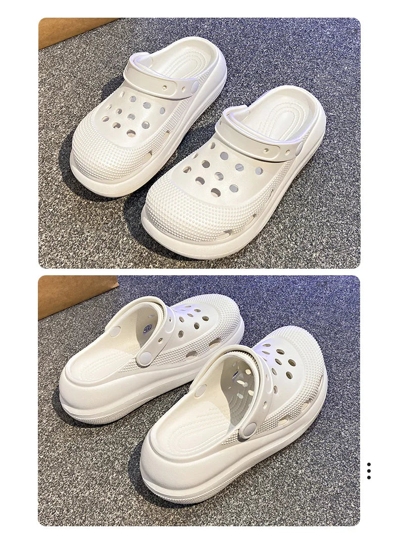 A Pair of Women's Fashionable Clogs, Women's Wear-Resistant and Comfortable Thick-Soled Beach Shoes, Outdoor Casual Trendy Women's Shoes
