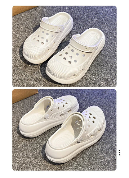 A Pair of Women's Fashionable Clogs, Women's Wear-Resistant and Comfortable Thick-Soled Beach Shoes, Outdoor Casual Trendy Women's Shoes
