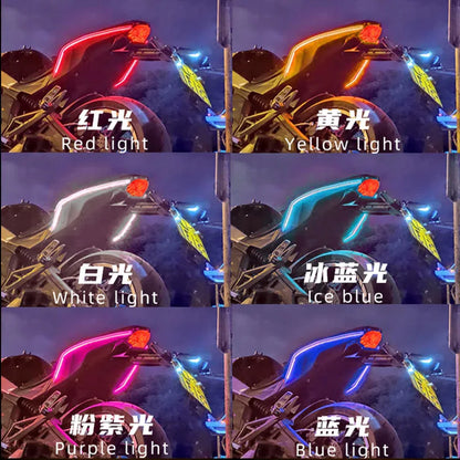 1 Pair Motorcycle Flowing Turn Signal Light Strip,Rear Tail Light Startup Scan, Flowing Signal Light,Modified Atmosphere Light
