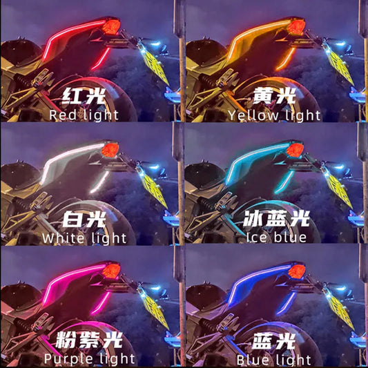 1 Pair Motorcycle Flowing Turn Signal Light Strip,Rear Tail Light Startup Scan, Flowing Signal Light,Modified Atmosphere Light