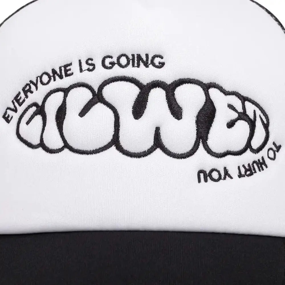 Sunscreen Cap EVERYONE IS GOING Baseball Cap Sunscreen Hat Adjustable Trucker Cap Breathable Casual Snapback Cap Hip Hop