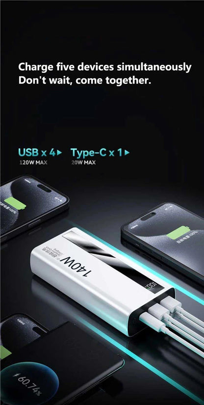 Lenovo 500000mAh Wireless Magnetic Power Bank PD22.5W Super Fast Charging External Battery for Magsafe For iPhone Huawei Samsung